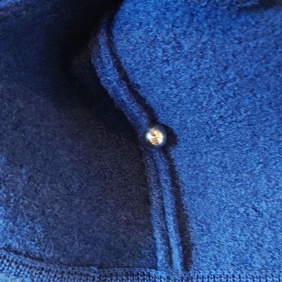VTG The Eagle's Eye Worsted Wool Cardigan Sweater Women's 12 Gold Buttons‎ Blue - Picture 6 of 6